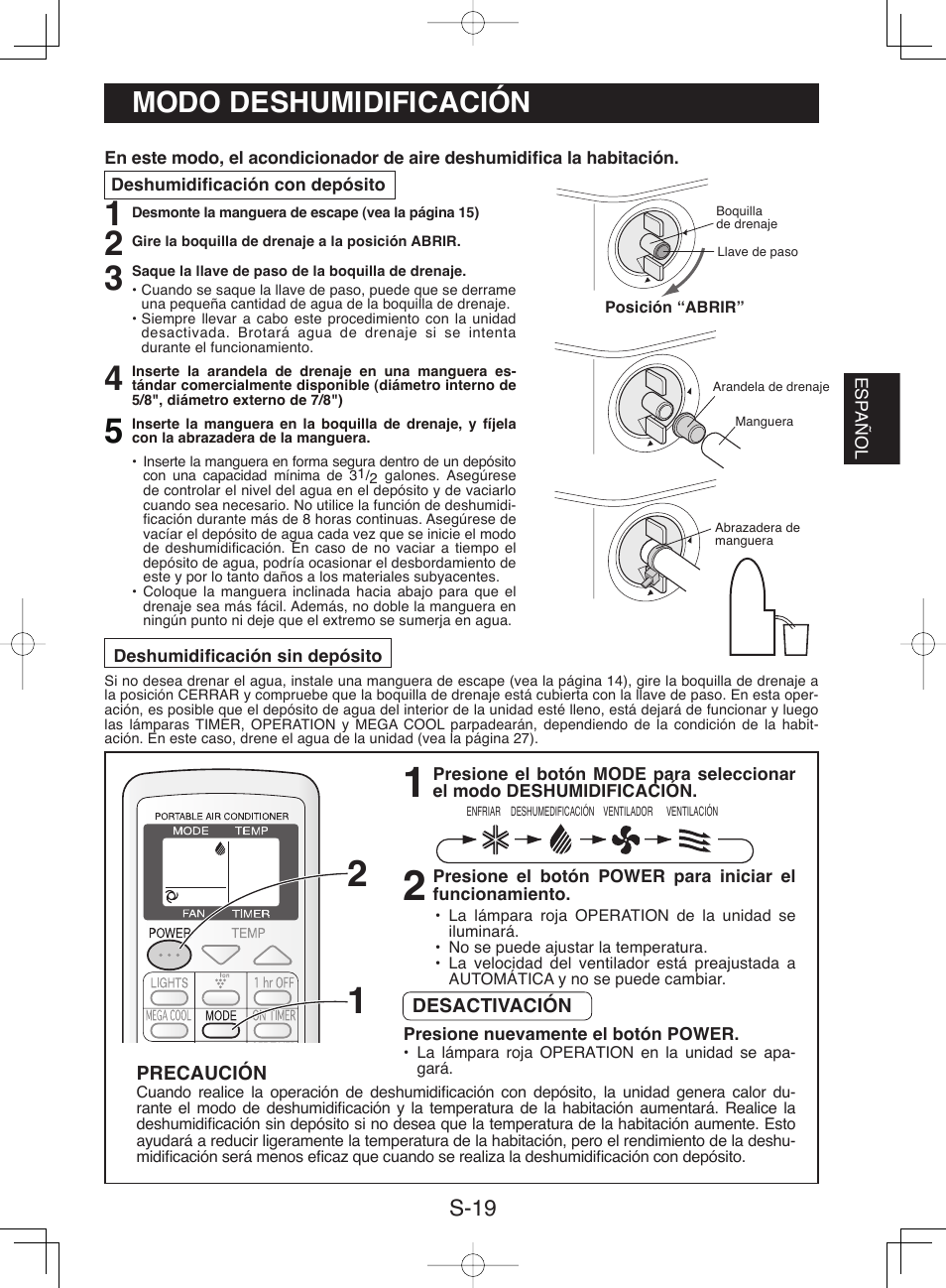 Modo deshumidificación | Sharp CV-P10NC User Manual | Page 51 / 64