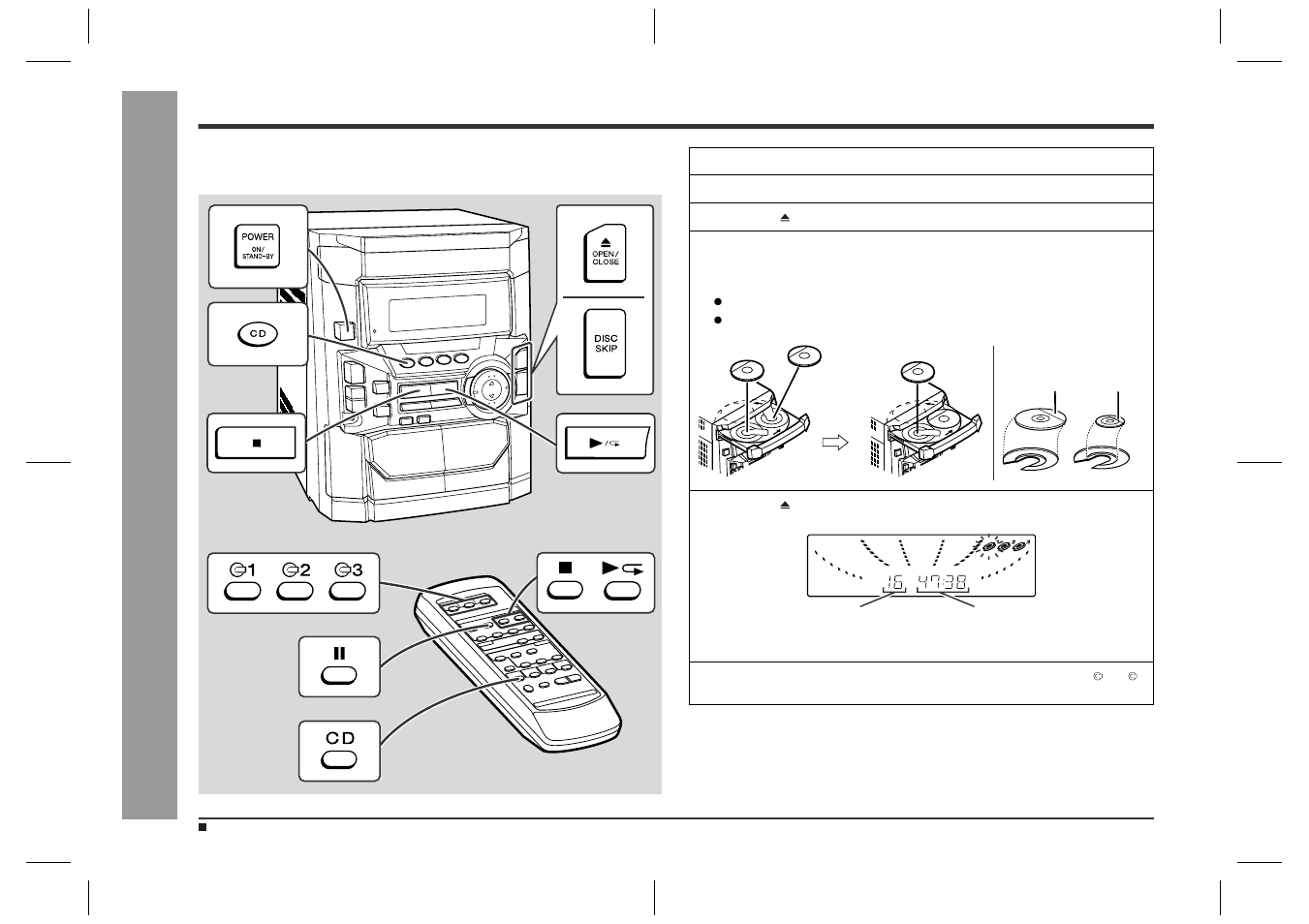 Listening to a cd (cds), Cd p lay b a ck | Sharp CD-BA2600 User Manual | Page 16 / 32