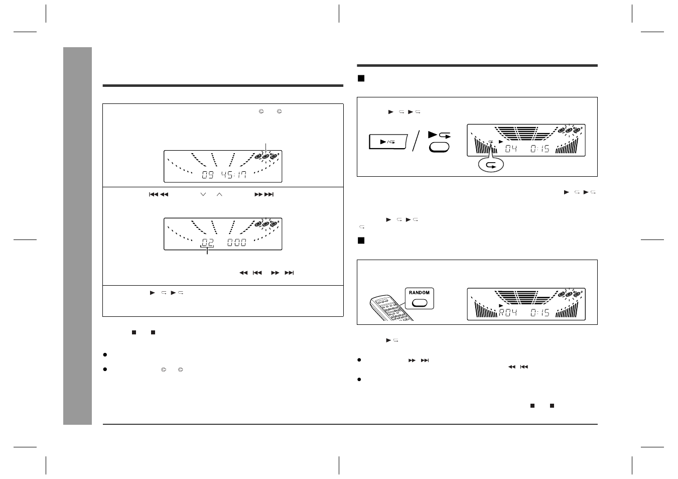 Starting playback with a desired track, Repeat or random play | Sharp CD-BA2600 User Manual | Page 18 / 32