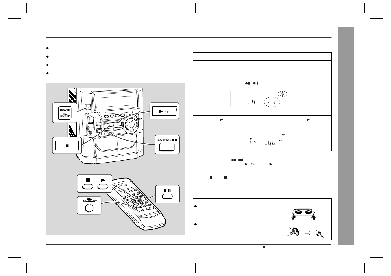 Recording from the radio, Ta pe reco rd in g | Sharp CD-BA2600 User Manual | Page 23 / 32