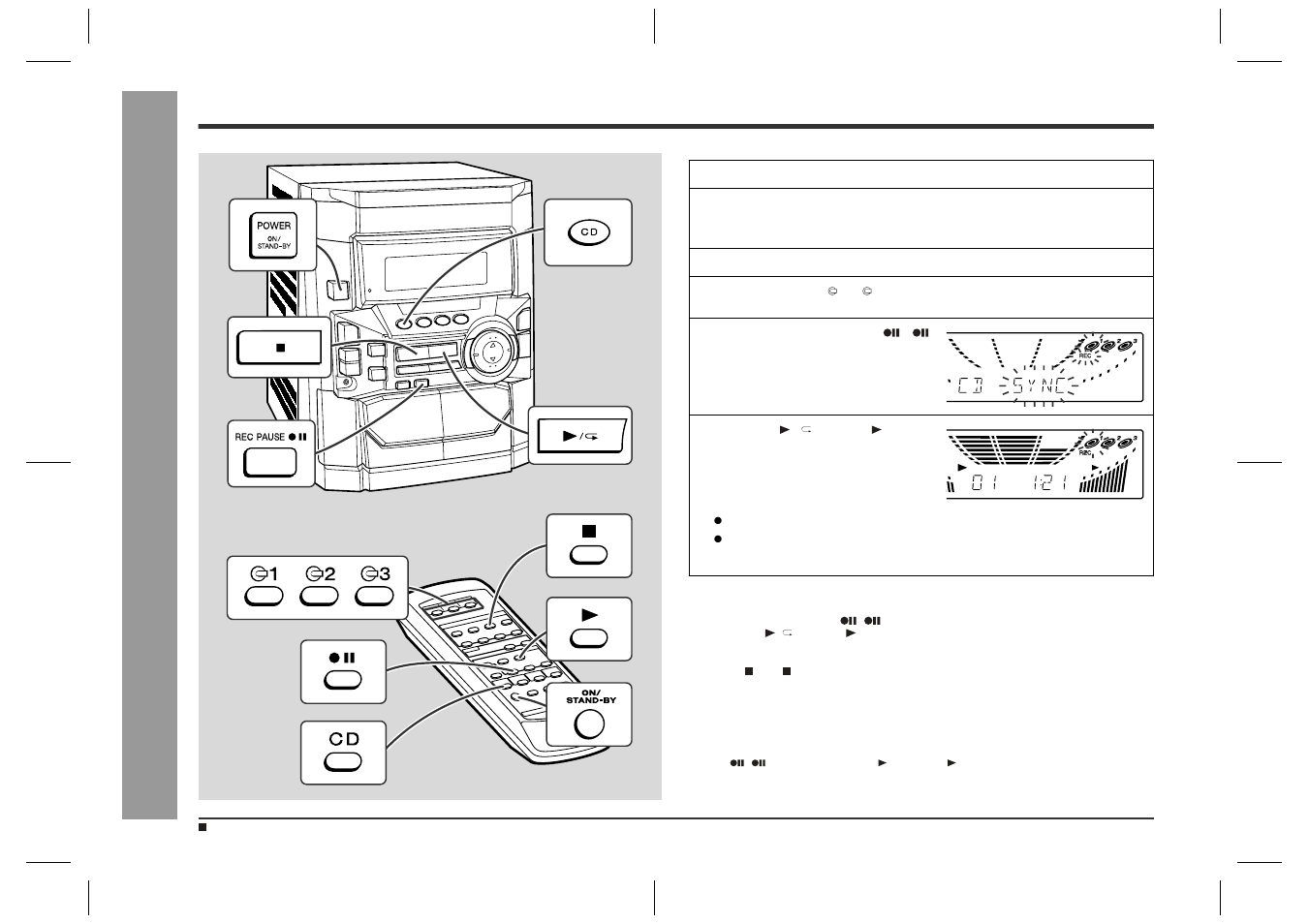 Recording from a cd (cds), Ta pe reco rd in g | Sharp CD-BA2600 User Manual | Page 24 / 32