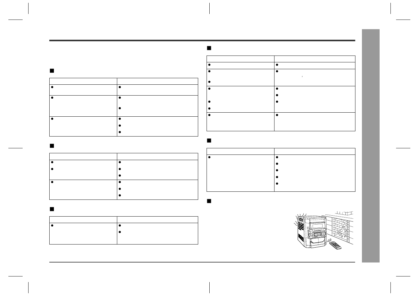 Troubleshooting chart, Refere nc es, General | Cd player, Tuner „ cassette deck, Remote control, Condensation | Sharp CD-BA2600 User Manual | Page 29 / 32