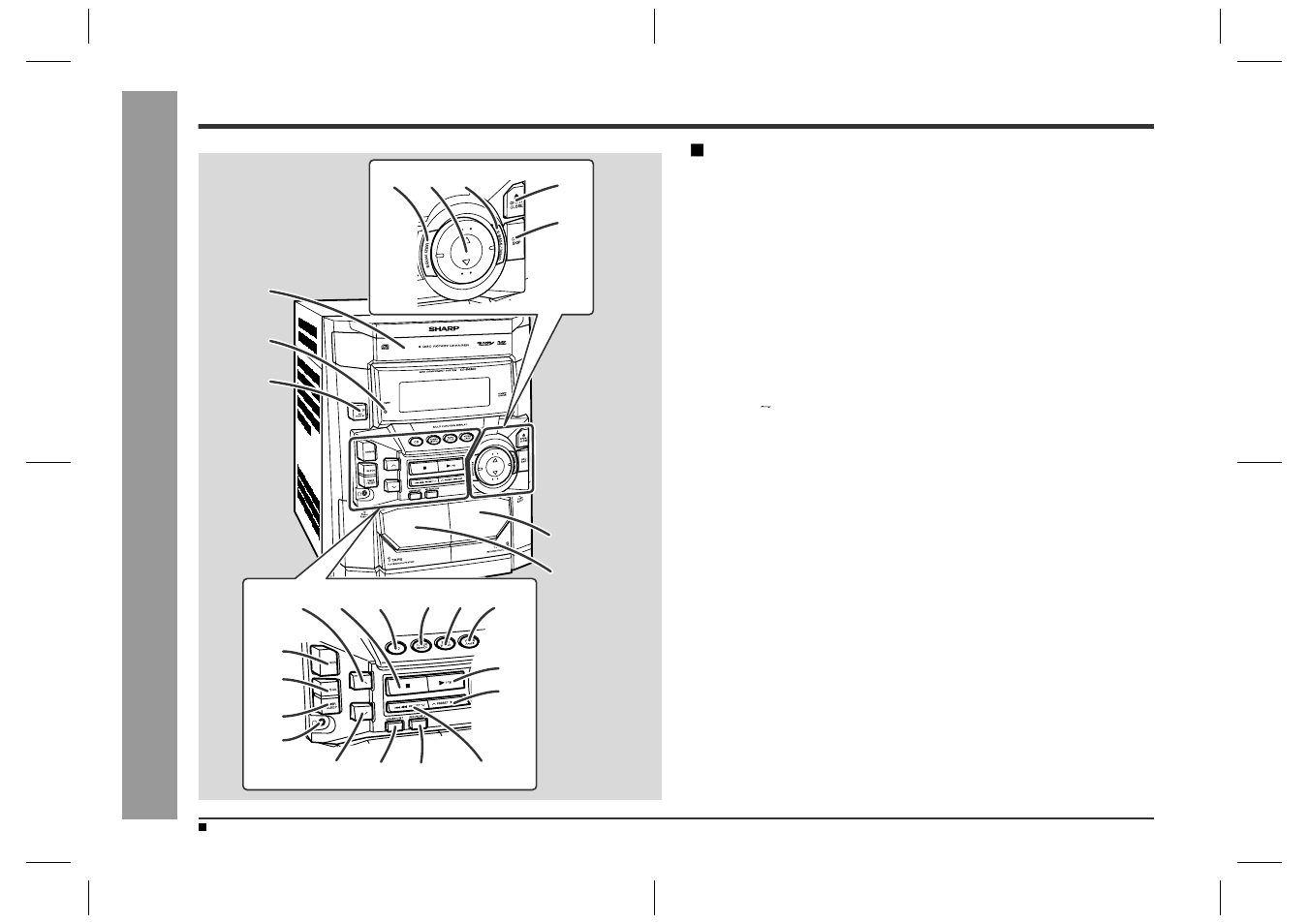 Controls and indicators, Ge ne ral inf o rma tion | Sharp CD-BA2600 User Manual | Page 6 / 32