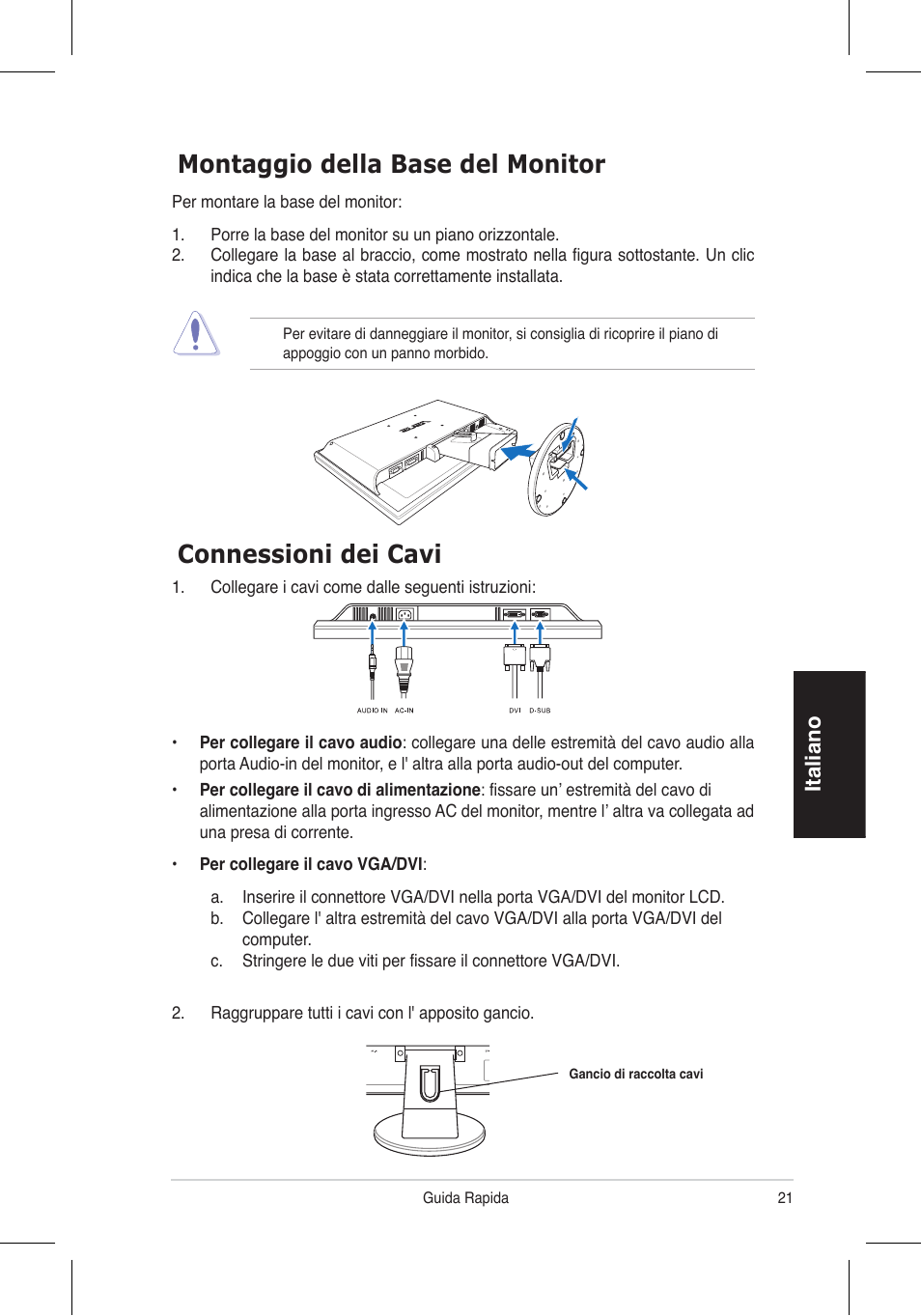 Italiano | Asus VW195 User Manual | Page 23 / 170