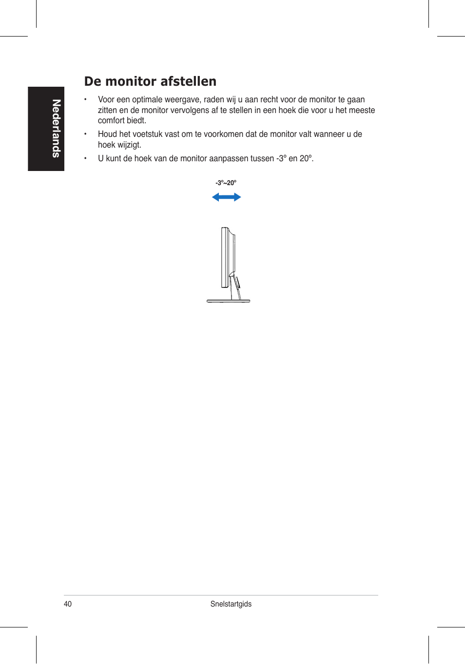 De monitor afstellen, Nederlands | Asus VW195 User Manual | Page 42 / 170