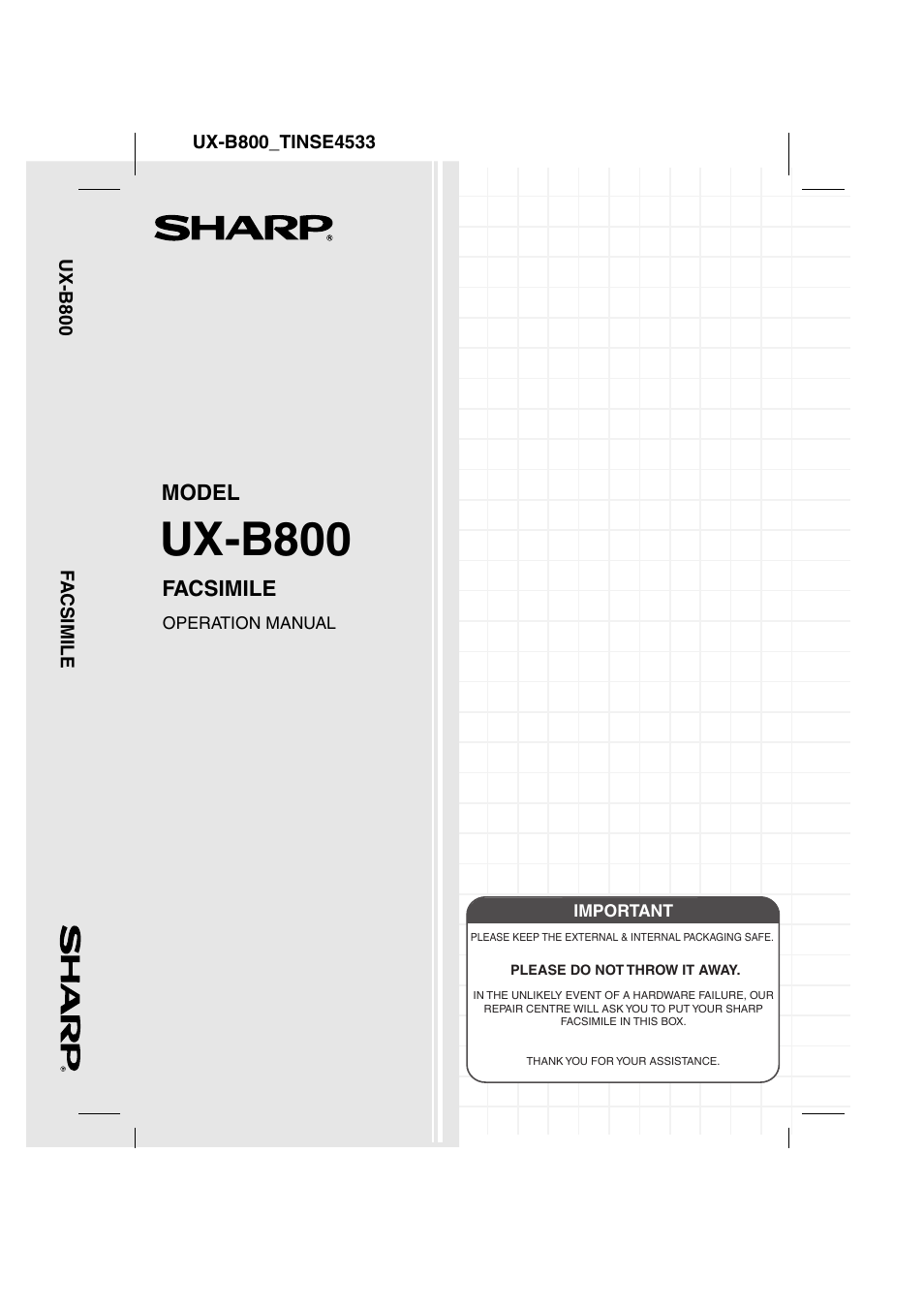 Sharp UX-B800 User Manual | 74 pages