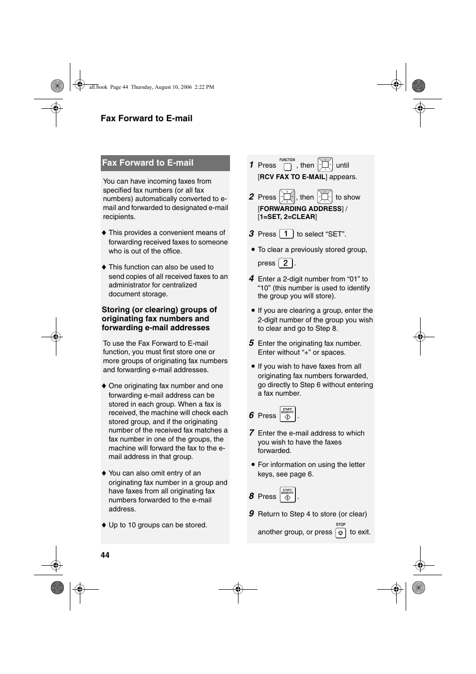 Sharp UX-B800 User Manual | Page 46 / 74