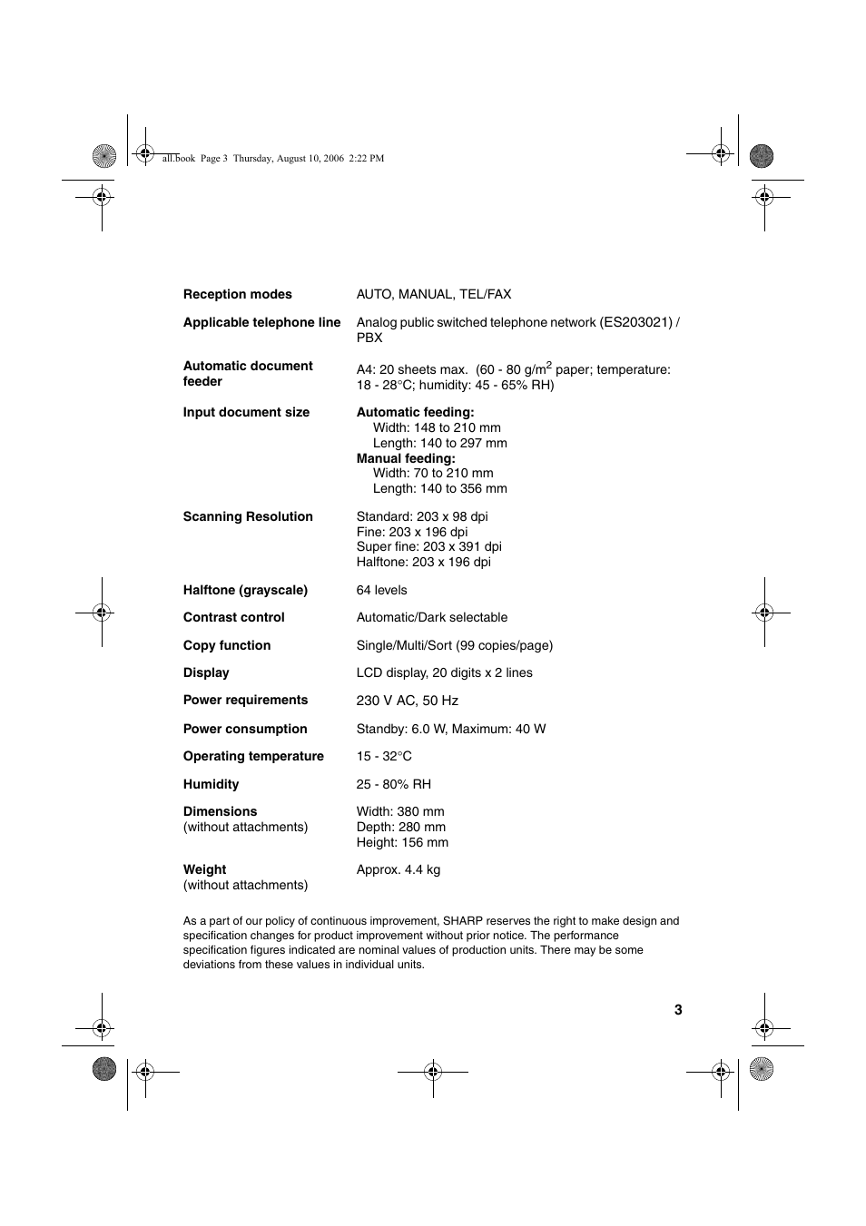 Sharp UX-B800 User Manual | Page 5 / 74