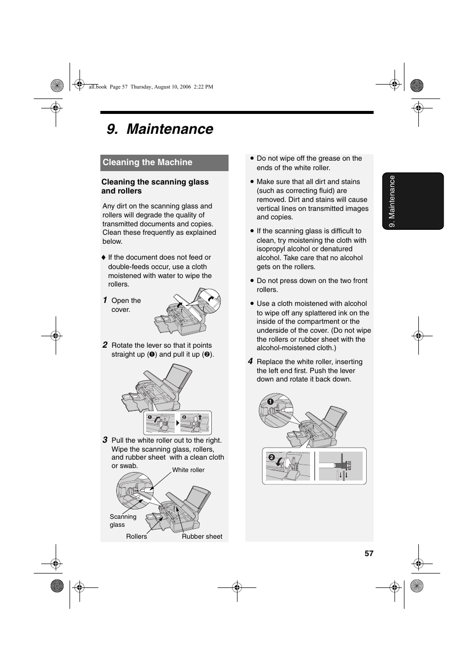 Maintenance | Sharp UX-B800 User Manual | Page 59 / 74