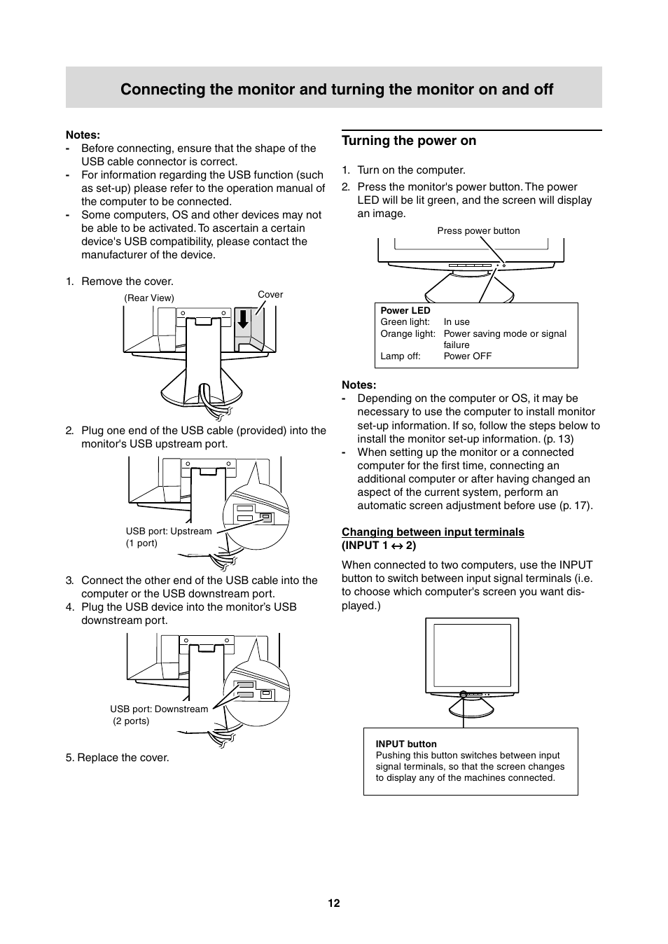 Turning the power on | Sharp LL-T2000A User Manual | Page 12 / 28