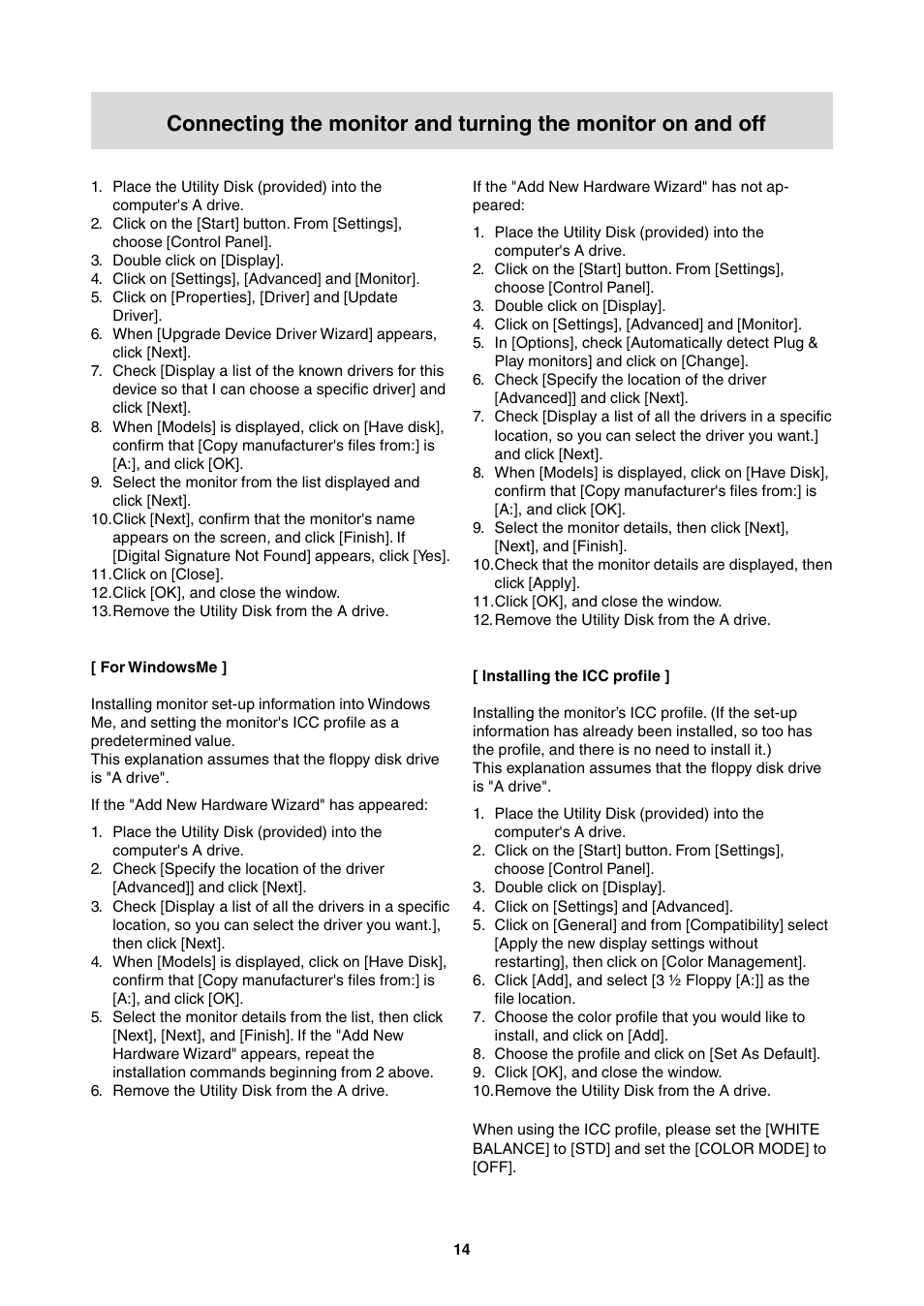 Sharp LL-T2000A User Manual | Page 14 / 28