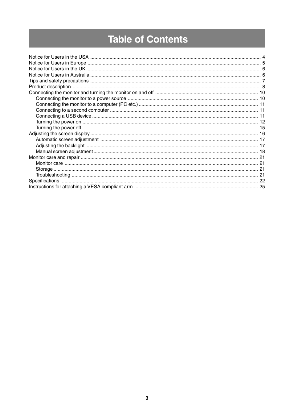 Sharp LL-T2000A User Manual | Page 3 / 28