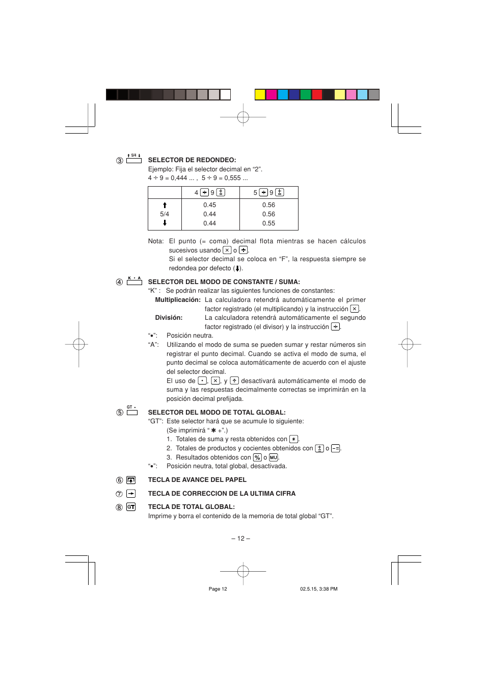 Sharp VX-2652H User Manual | Page 14 / 40