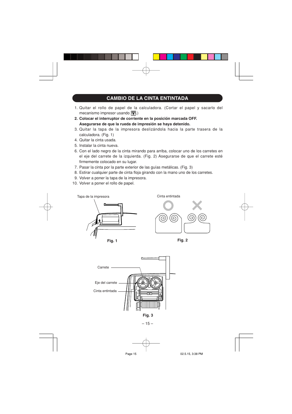 Cambio de la cinta entintada | Sharp VX-2652H User Manual | Page 17 / 40