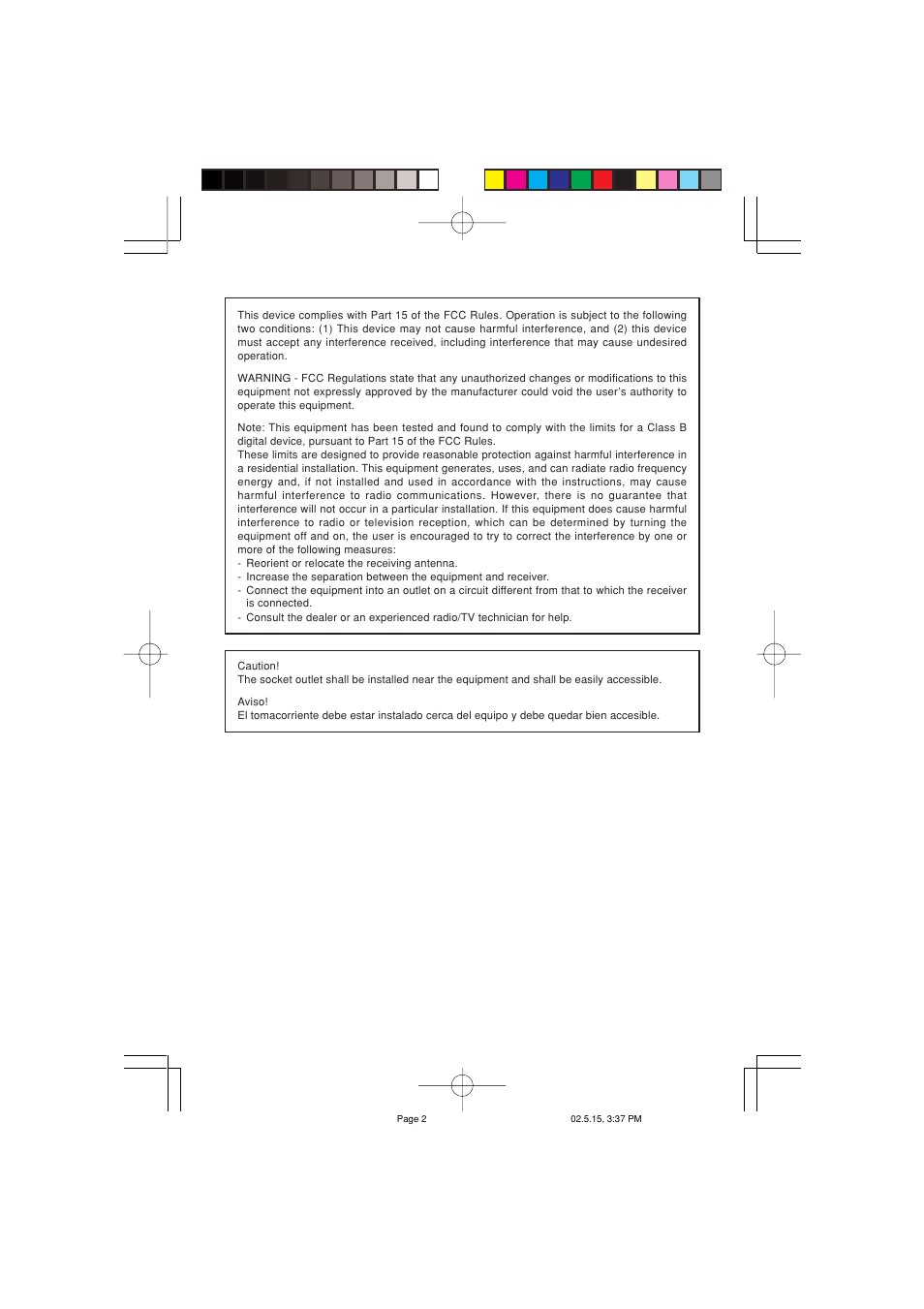 Sharp VX-2652H User Manual | Page 2 / 40