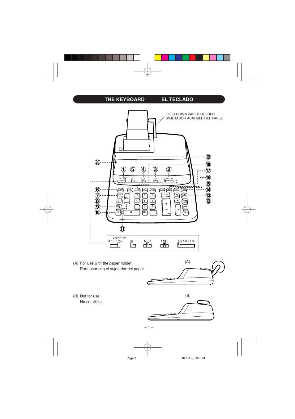 The keyboard el teclado | Sharp VX-2652H User Manual | Page 3 / 40