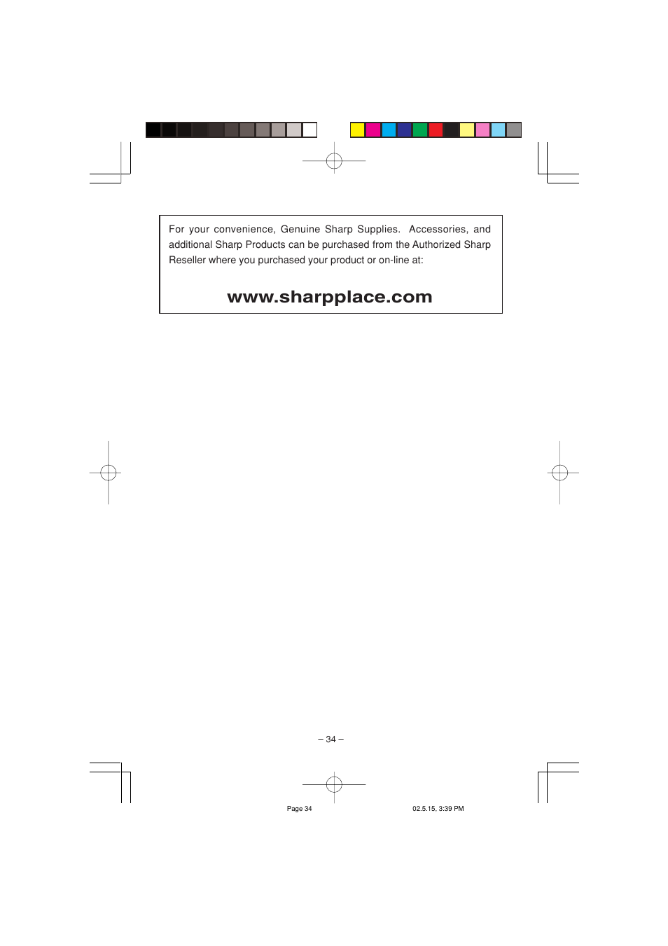 Sharp VX-2652H User Manual | Page 36 / 40