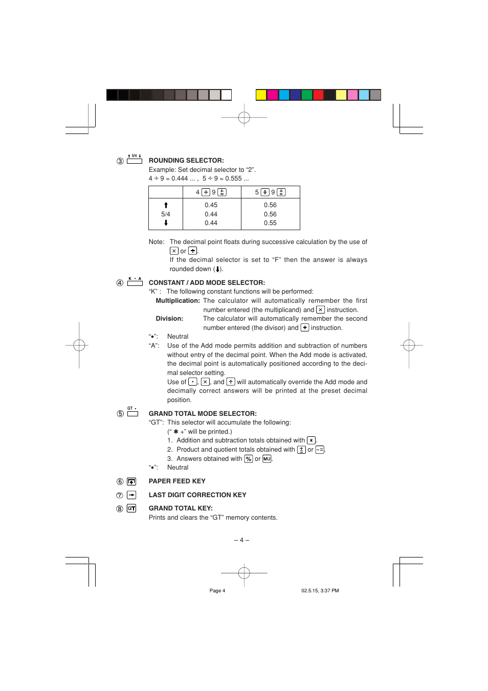 Sharp VX-2652H User Manual | Page 6 / 40