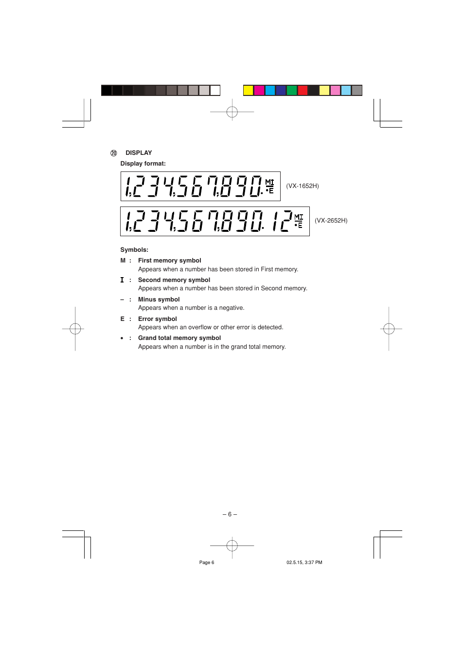 Sharp VX-2652H User Manual | Page 8 / 40