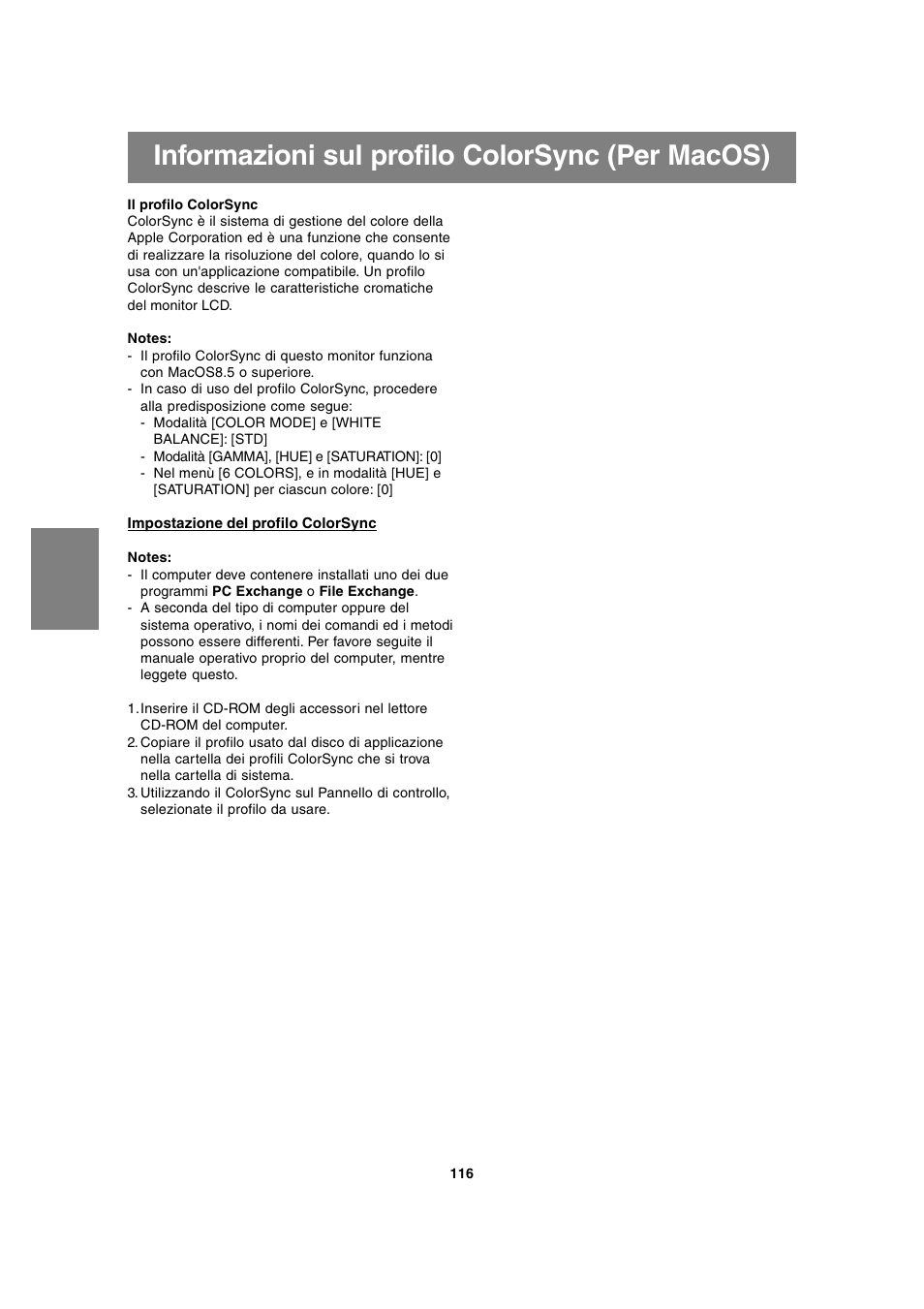Informazioni sul profilo colorsync (per macos) | Sharp LL-T2020 User Manual | Page 116 / 148