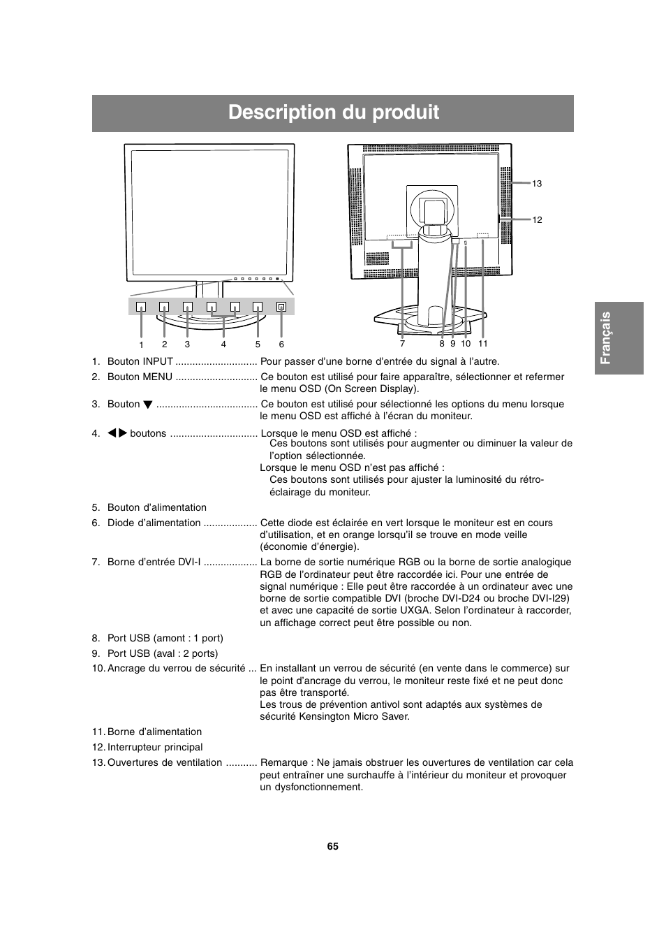 Description du produit, English deutsc h français italiano español english | Sharp LL-T2020 User Manual | Page 65 / 148