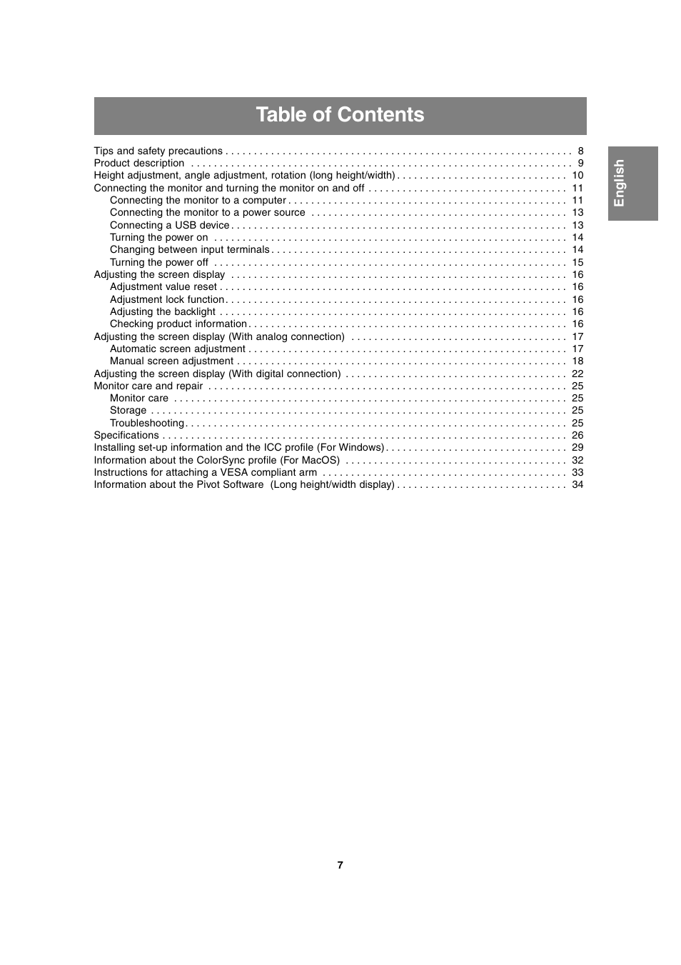 Sharp LL-T2020 User Manual | Page 7 / 148