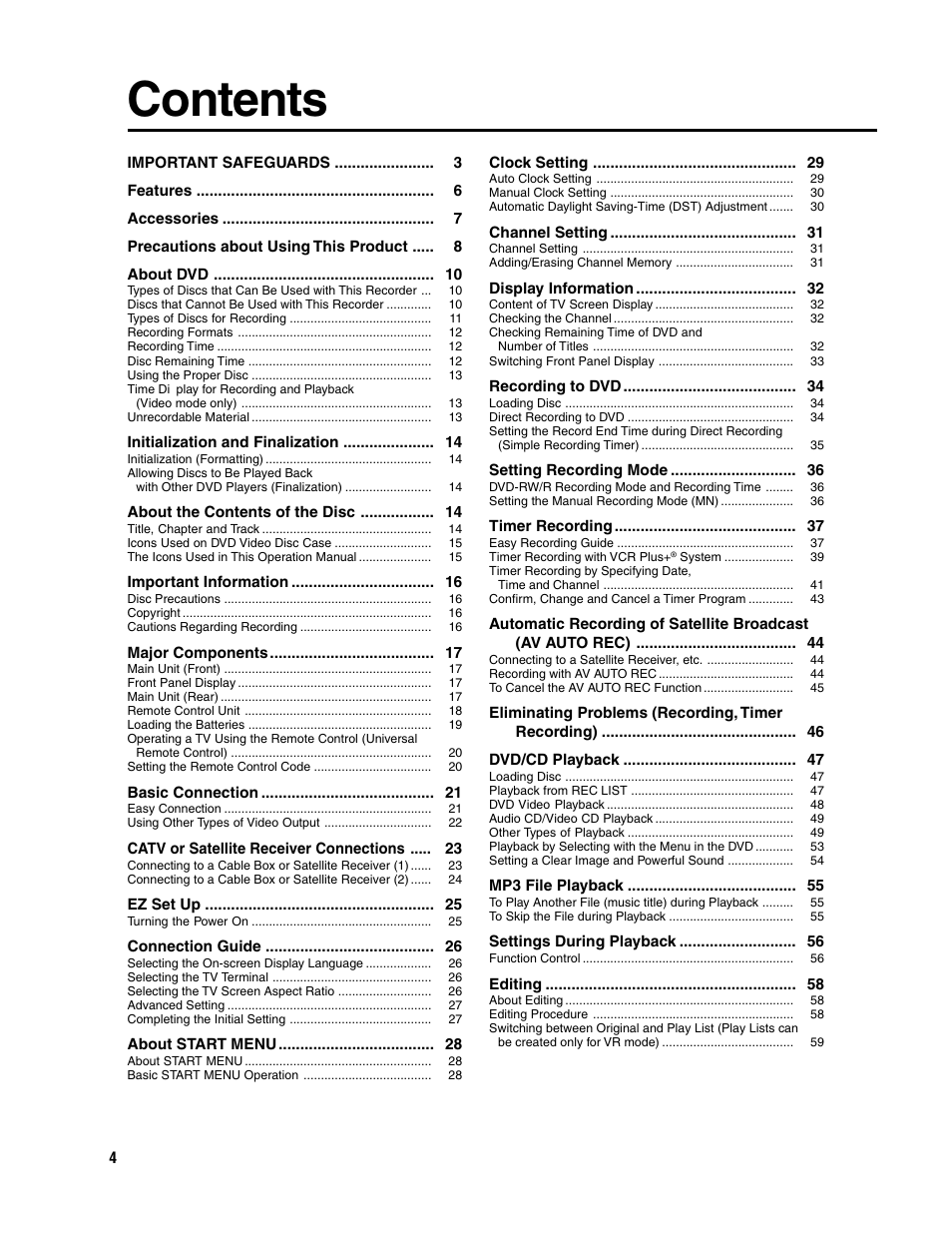 Sharp DV-SR3U User Manual | Page 4 / 101