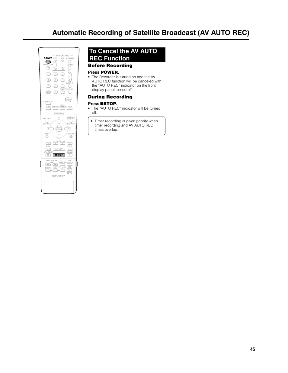 Sharp DV-SR3U User Manual | Page 45 / 101