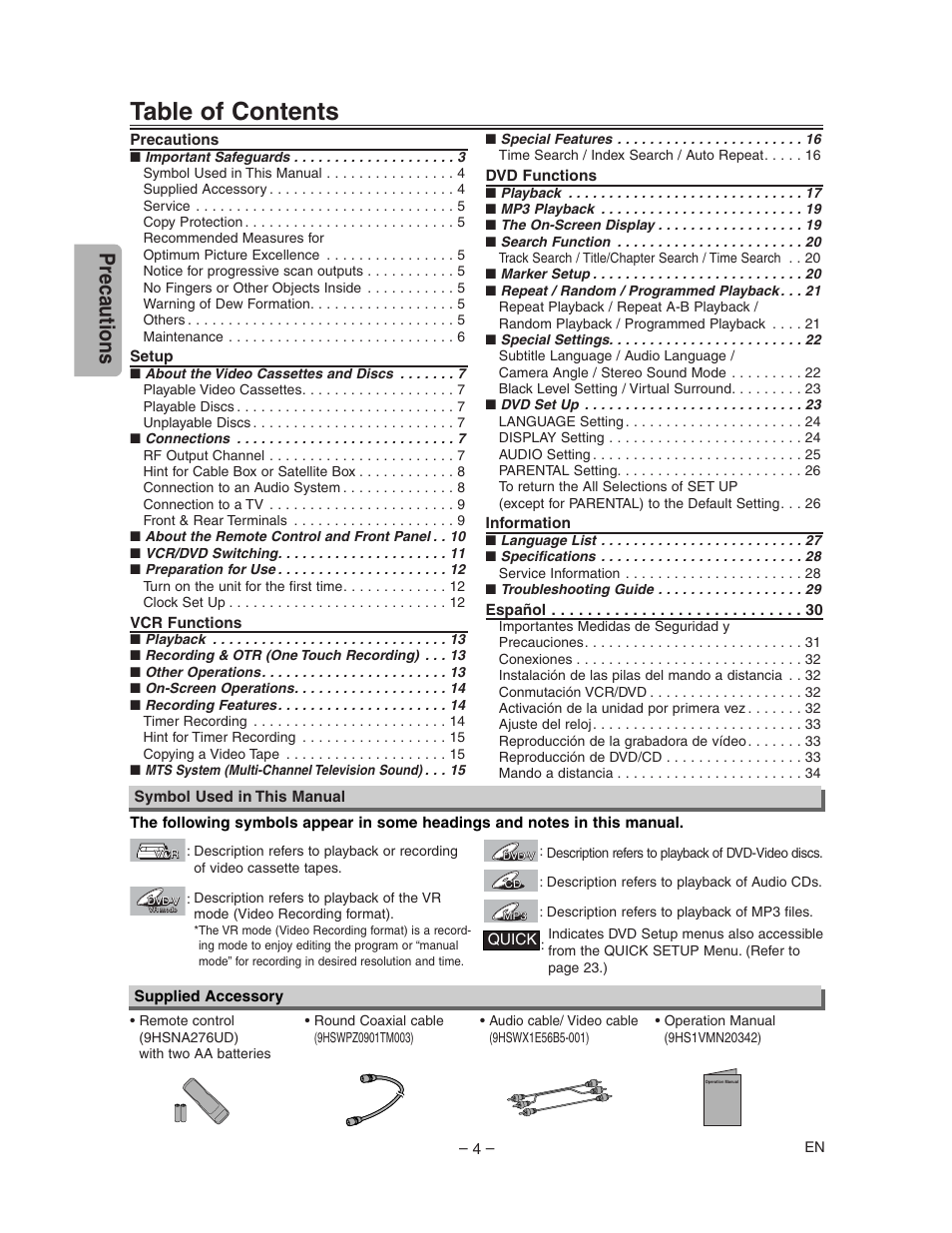 Sharp DV-NC150U User Manual | Page 4 / 35