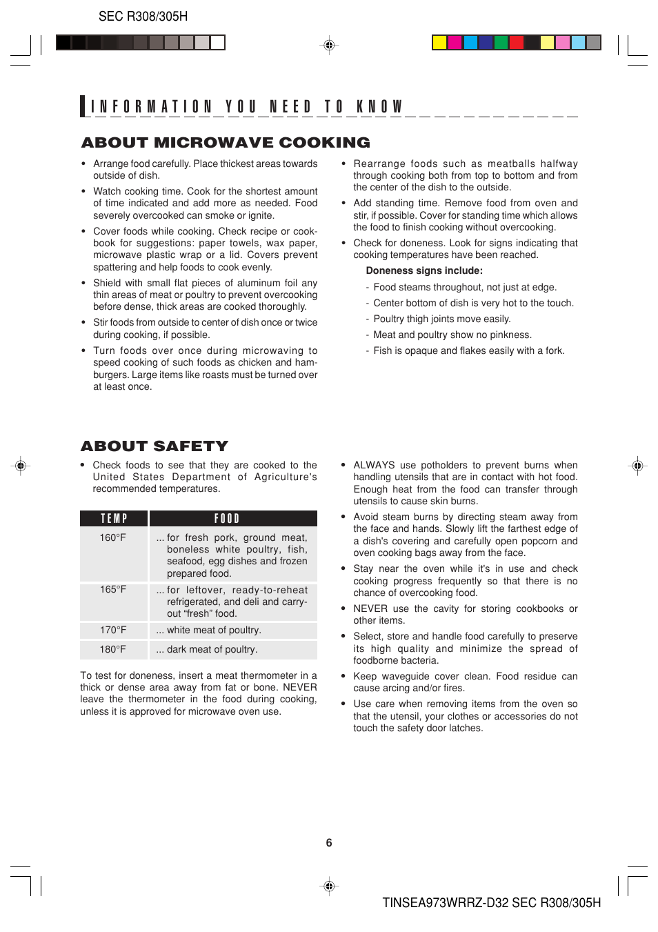 About microwave cooking, About safety | Sharp HW User Manual | Page 8 / 24