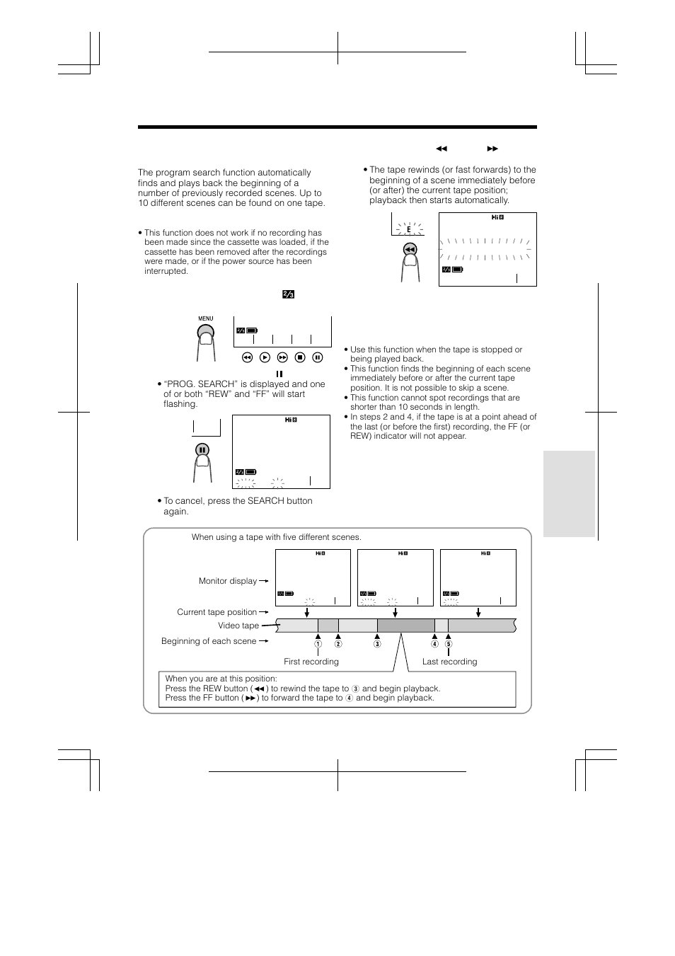 Program search, Prog. se arch | Sharp VL-AH130U User Manual | Page 45 / 72