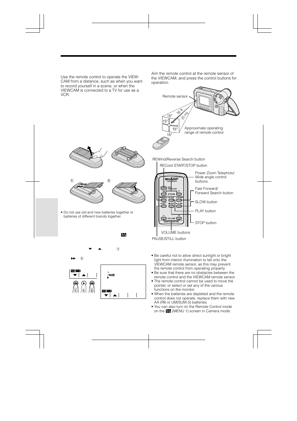 Using the remote control, Useful features | Sharp VL-AH130U User Manual | Page 48 / 72
