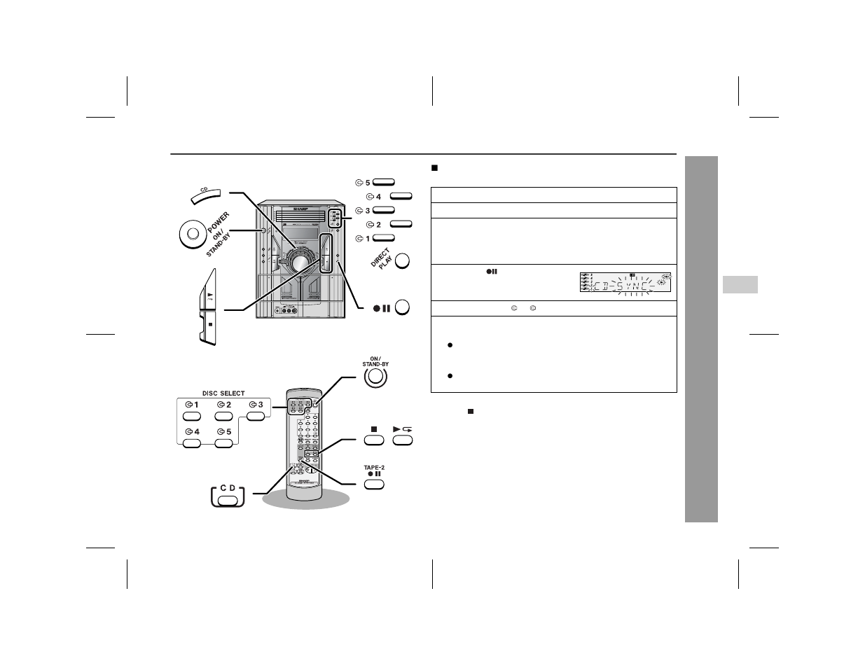 Ta pe re cor din g | Sharp CD-ES9 User Manual | Page 25 / 36