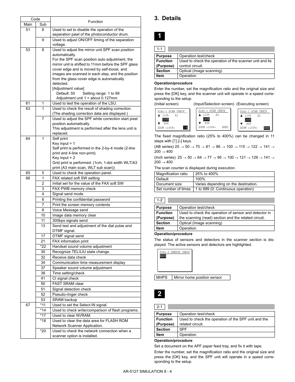 Details | Sharp Digital Laser Copier/Printer AR-5127 User Manual | Page 32 / 94