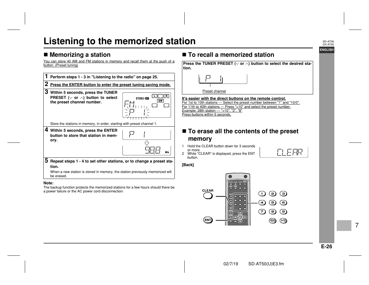 Basic operation | Sharp SD-AT50 User Manual | Page 31 / 58