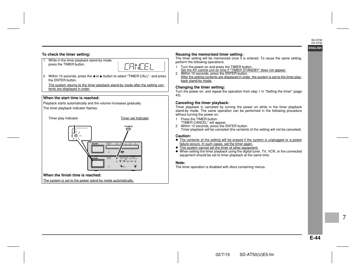 Advance d features | Sharp SD-AT50 User Manual | Page 49 / 58