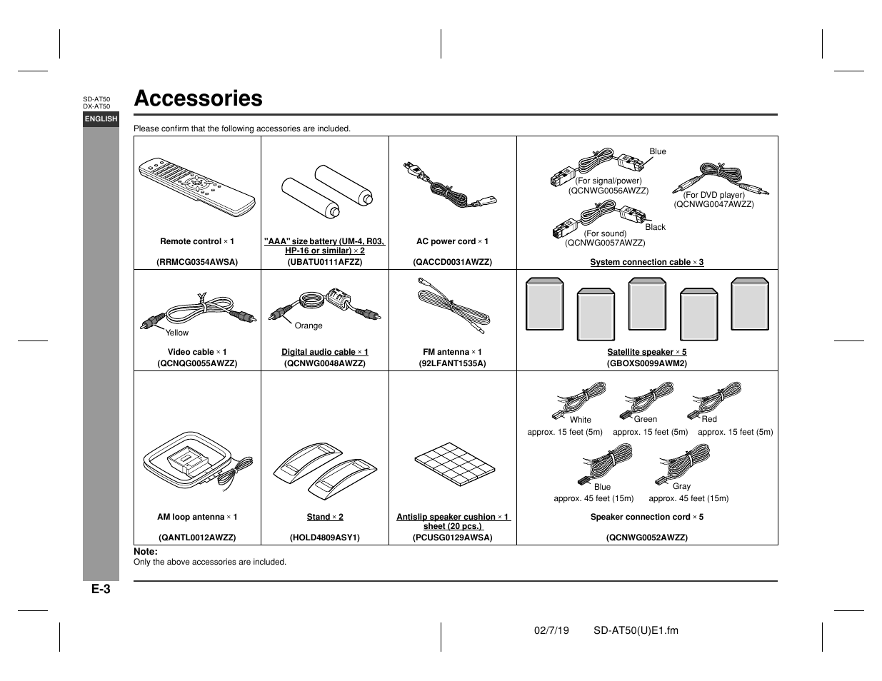 Accessories, Genera l informa tion | Sharp SD-AT50 User Manual | Page 8 / 58