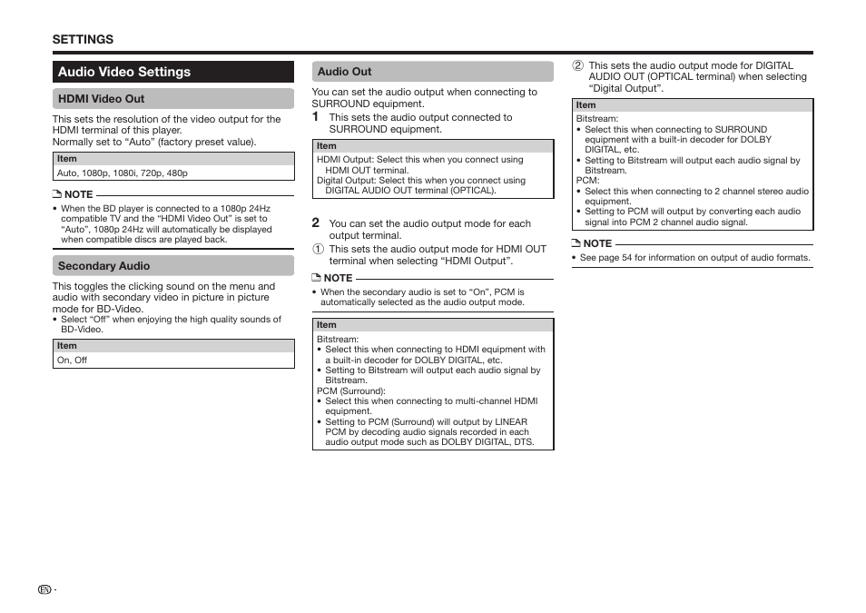 Sharp BD-HP25U User Manual | Page 44 / 72