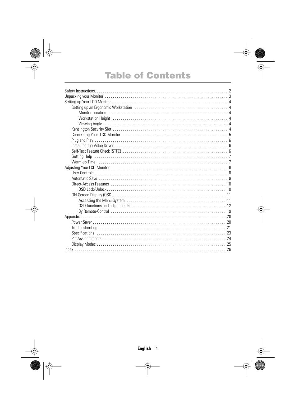 Sharp SYNCMASTER 240T User Manual | Page 3 / 30