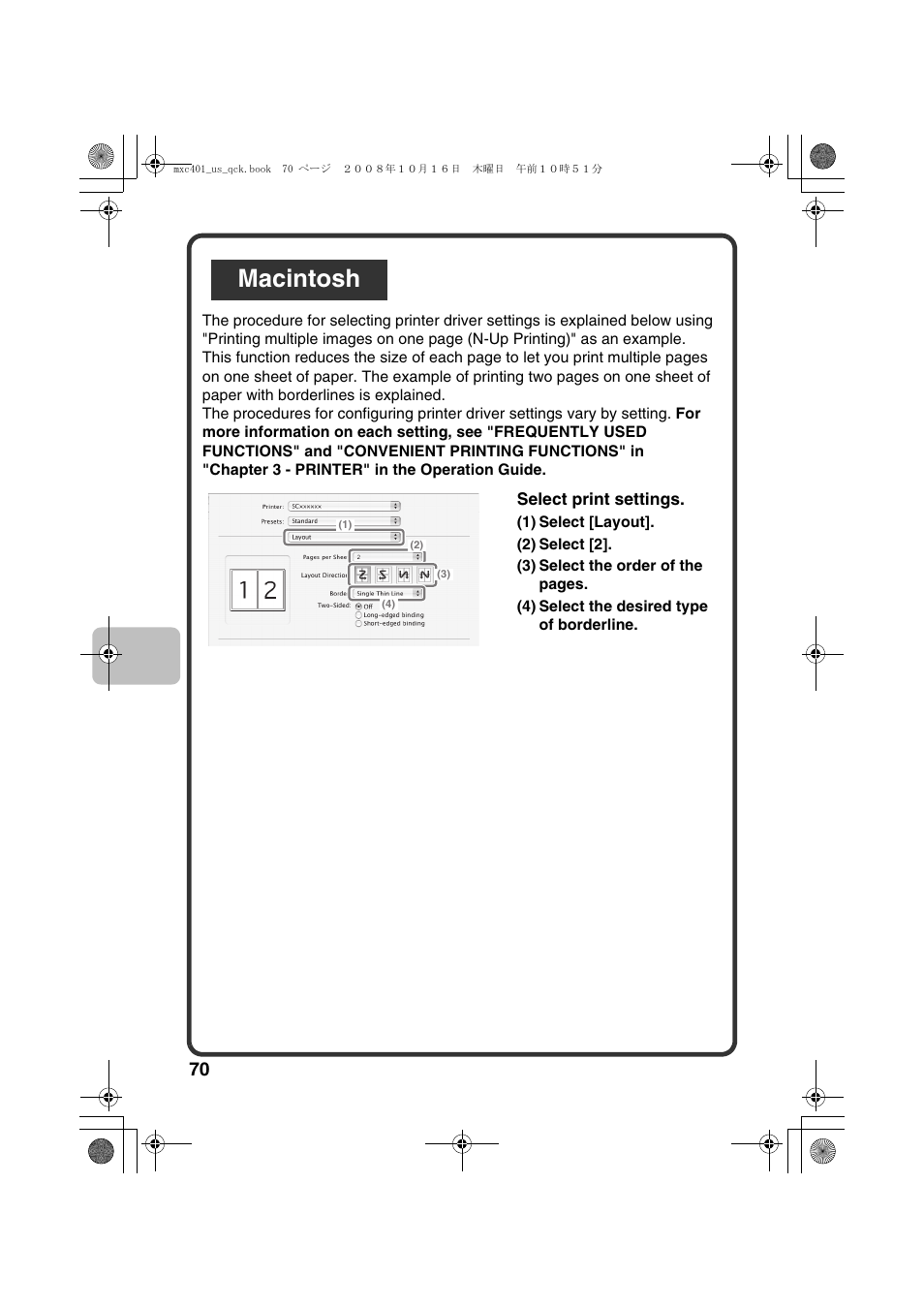 Macintosh | Sharp DX-C401 User Manual | Page 72 / 148