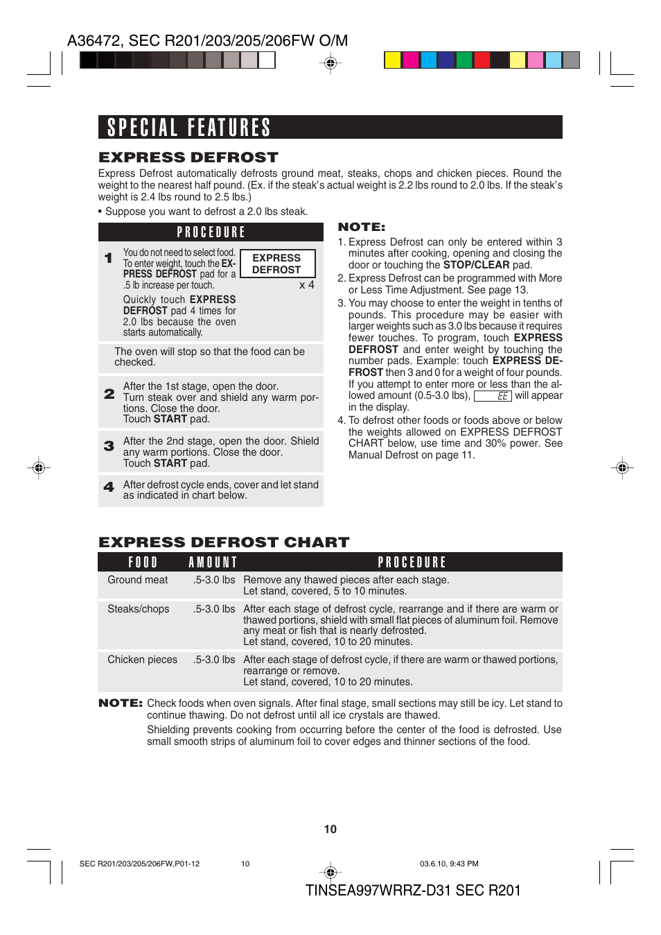 Sharp R-203F User Manual | Page 12 / 20