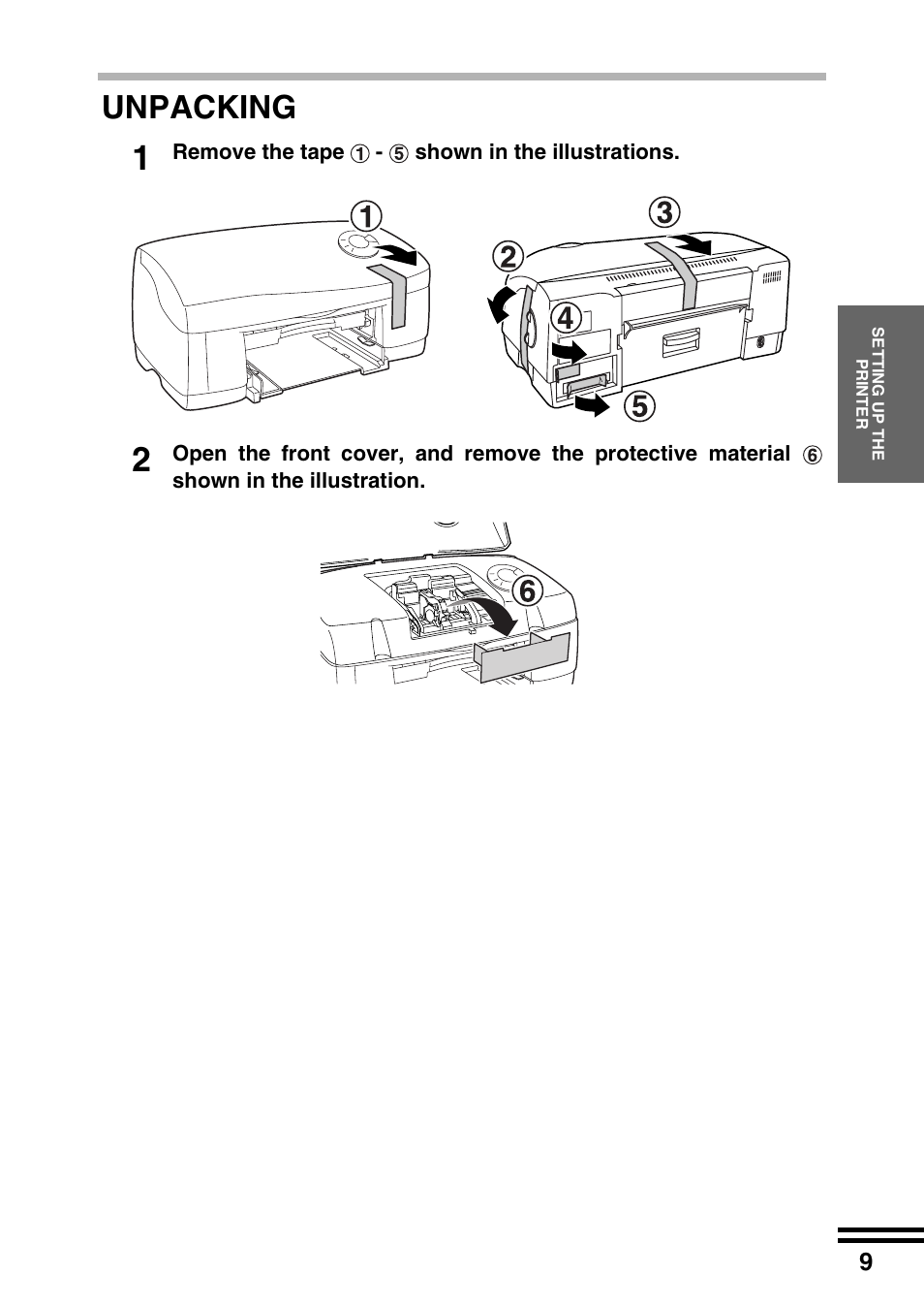 Unpacking | Sharp AJ-2200 User Manual | Page 11 / 55