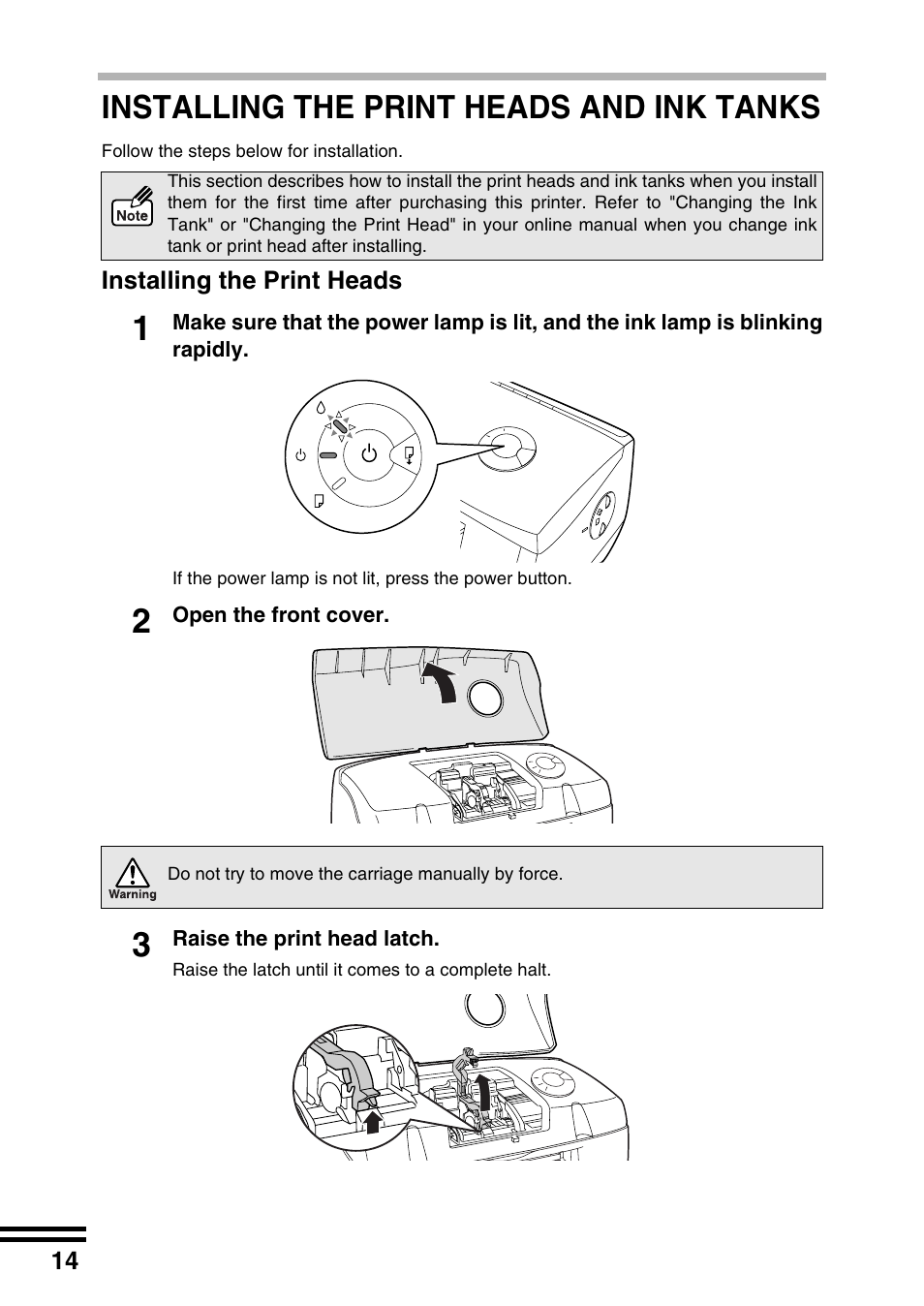 Installing the print heads and ink tanks | Sharp AJ-2200 User Manual | Page 16 / 55