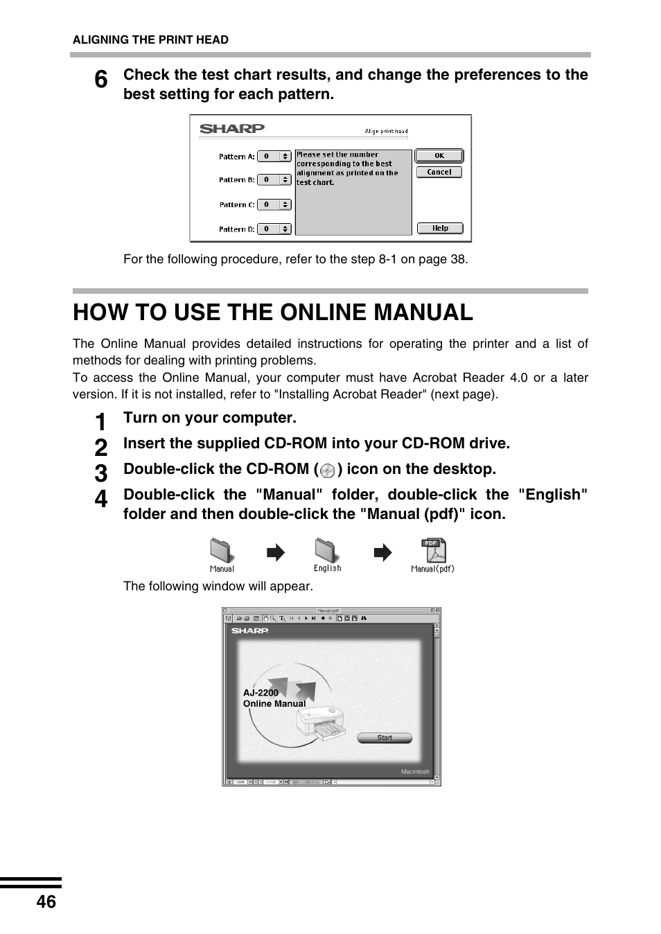 How to use the online manual | Sharp AJ-2200 User Manual | Page 48 / 55