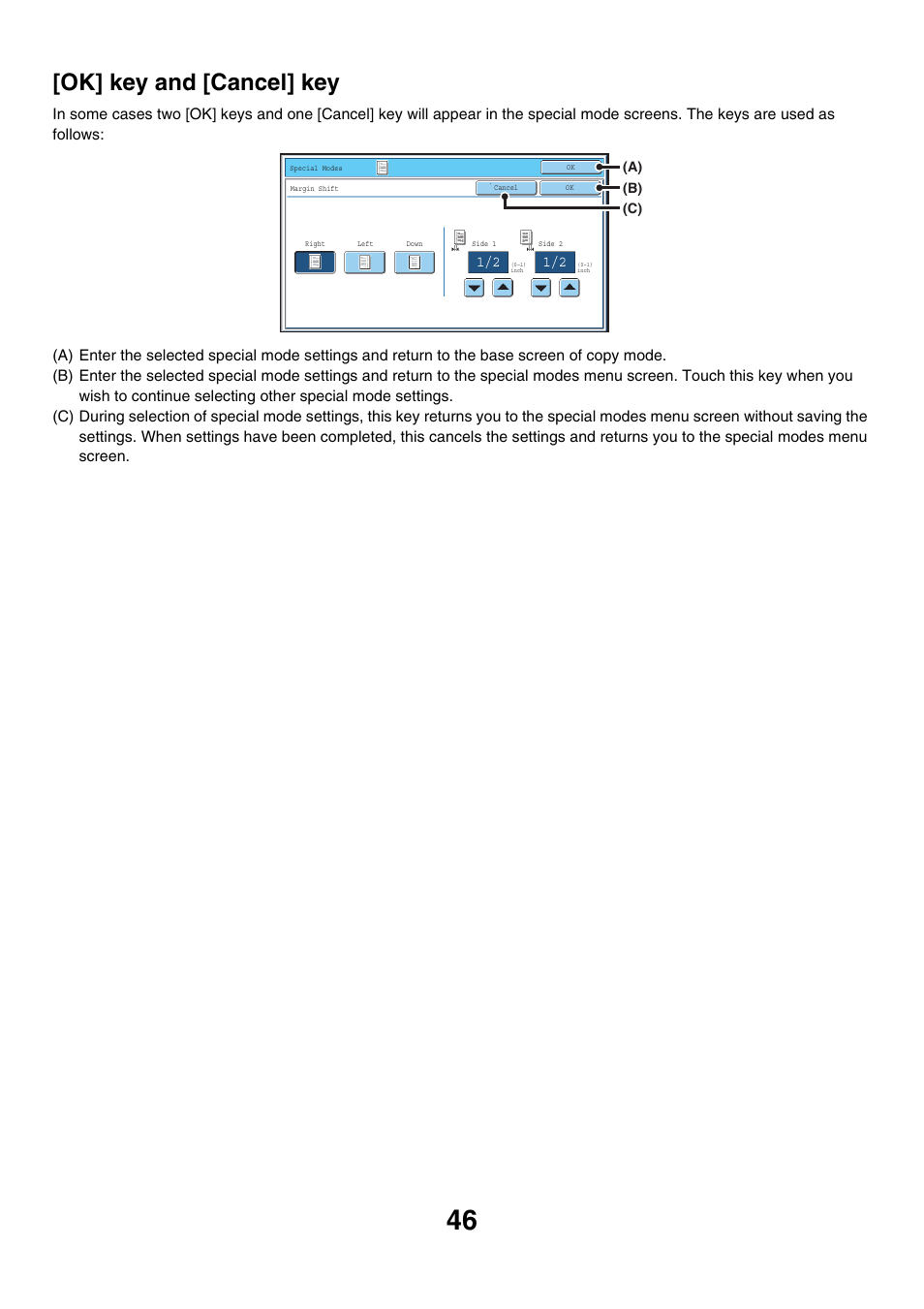 Ok] key and [cancel] key | Sharp MX-7001 User Manual | Page 127 / 710