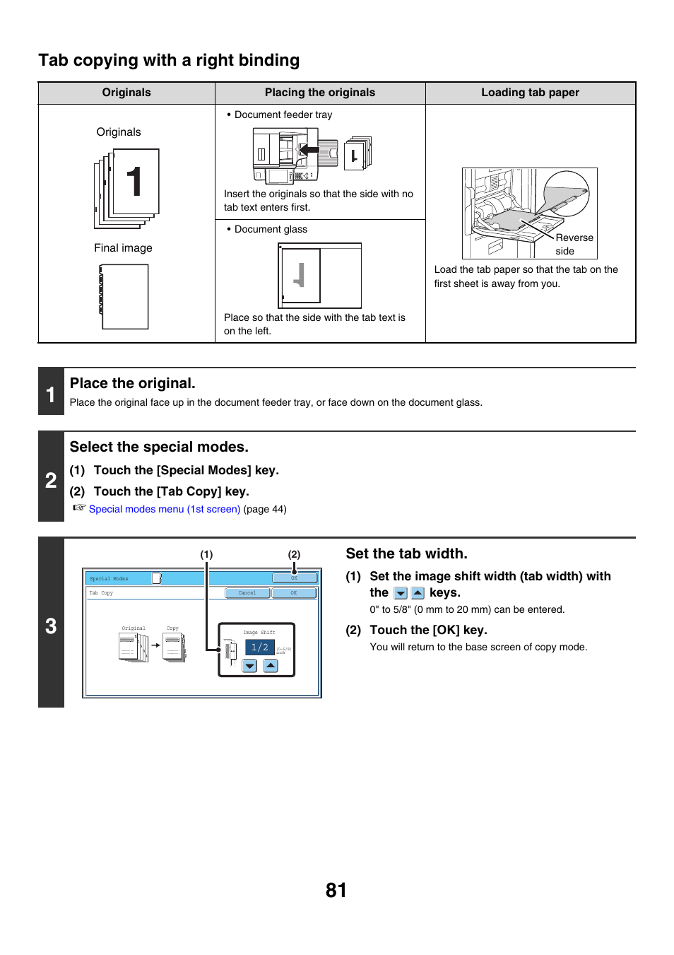 Tab copying with a right binding | Sharp MX-7001 User Manual | Page 162 / 710