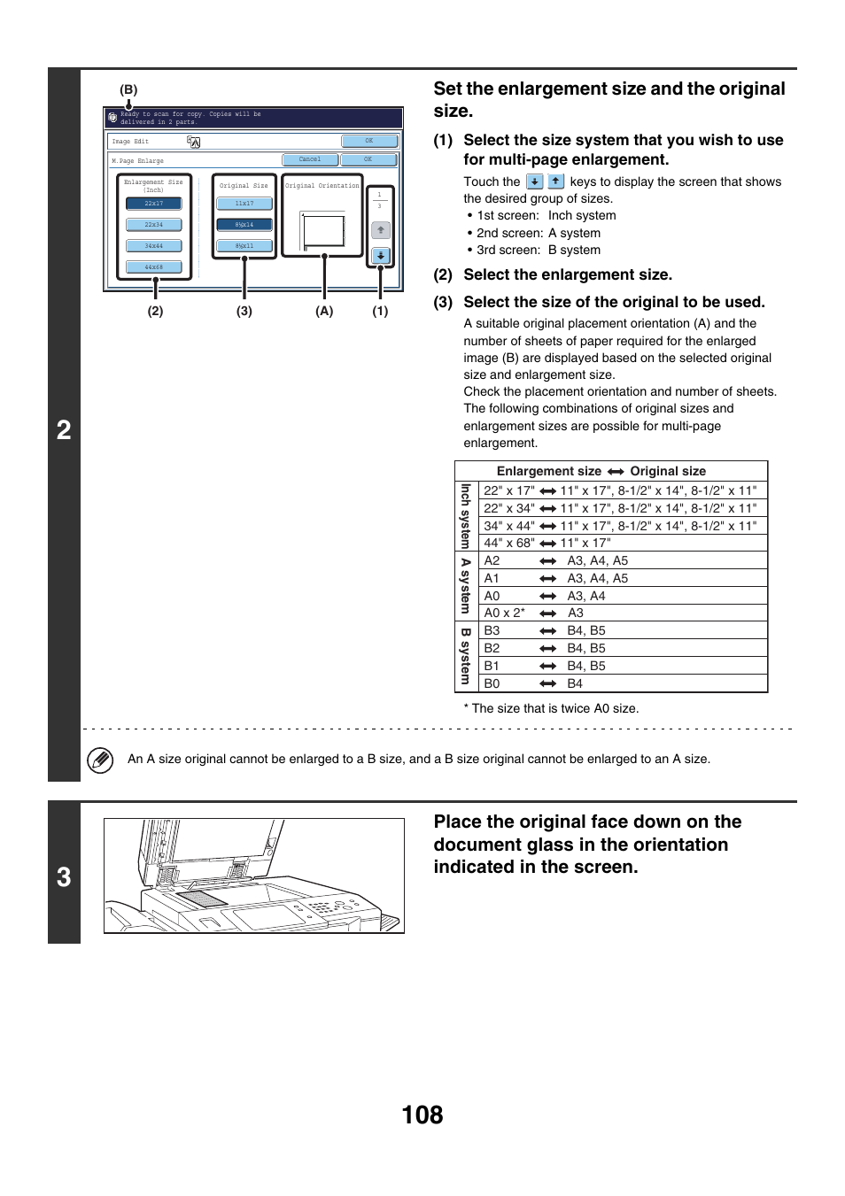 Set the enlargement size and the original size | Sharp MX-7001 User Manual | Page 189 / 710