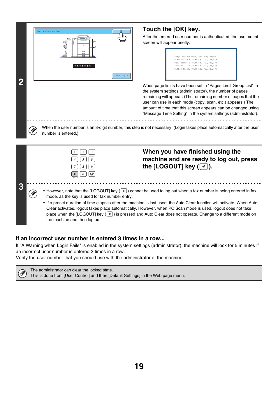 Touch the [ok] key | Sharp MX-7001 User Manual | Page 19 / 710