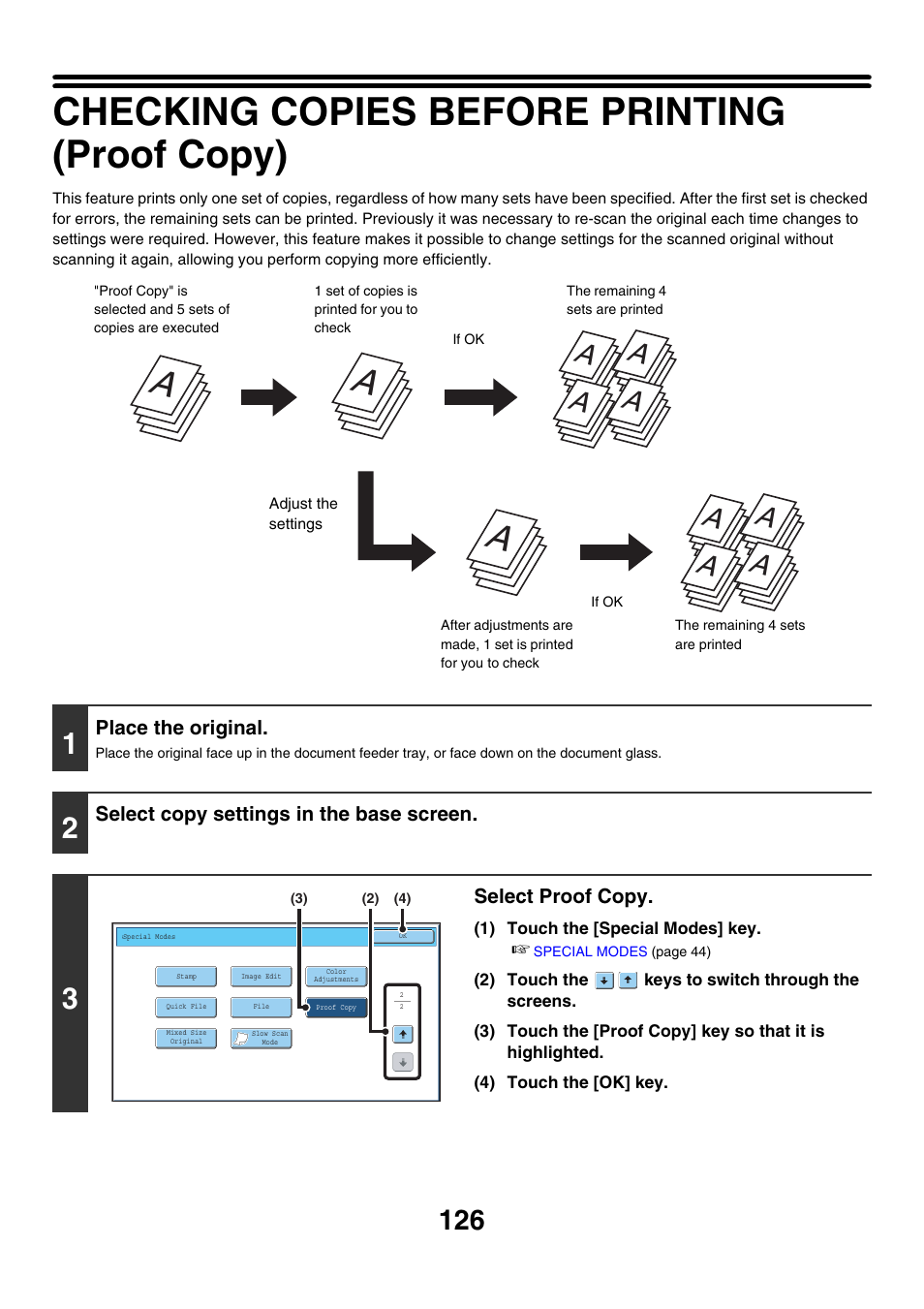 Checking copies before printing (proof copy) | Sharp MX-7001 User Manual | Page 207 / 710