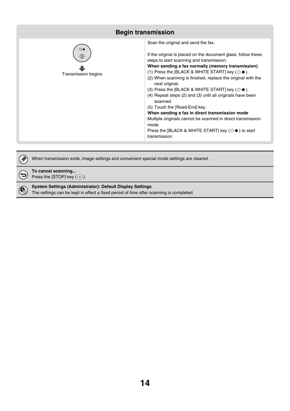 Begin transmission | Sharp MX-7001 User Manual | Page 243 / 710